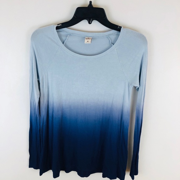 Hollister | Tops | Hollister Light Blue Dark Blue Long Sleeve Shirt ...